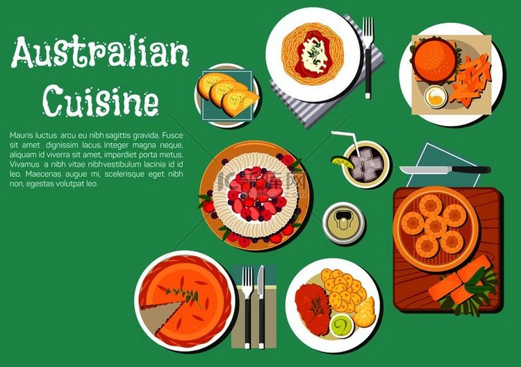 标志性的澳大利亚美食图标有肉馅