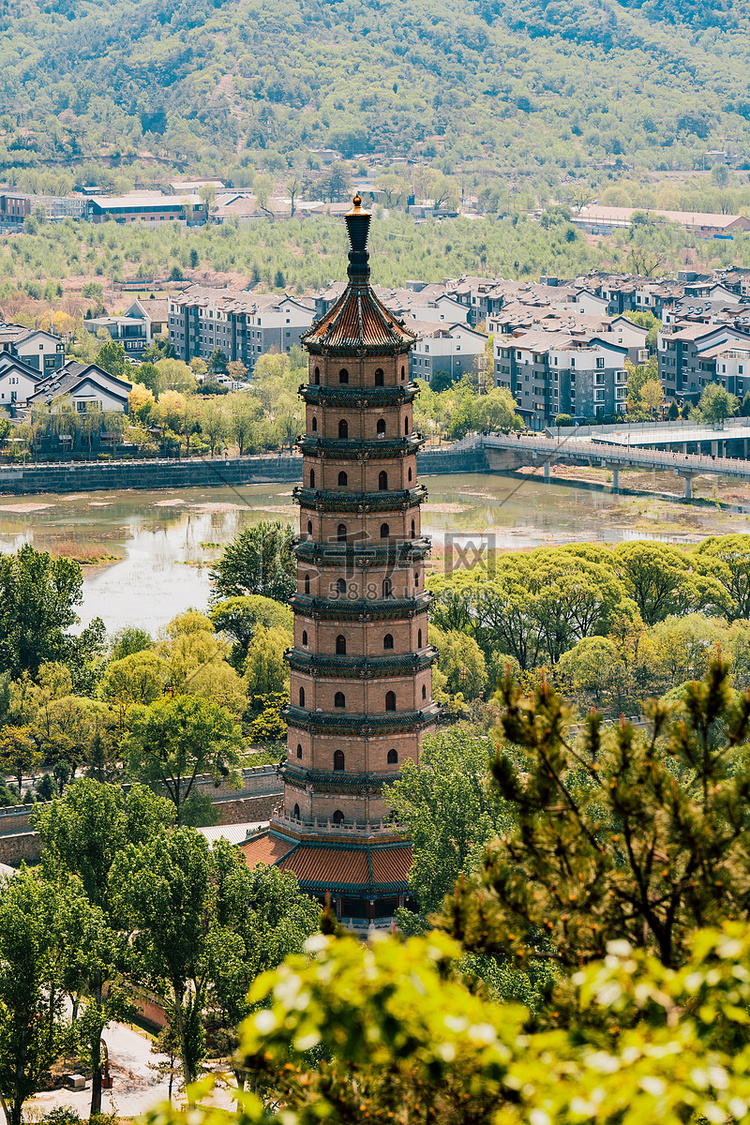 承德旅游白天舍利塔户外无摄影图