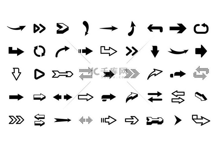 图形箭头现代界面图形图标箭头集