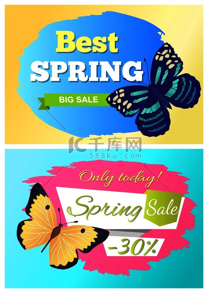 春季大减价的最佳标签包括蝴蝶图