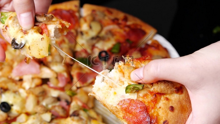 披萨拉丝芝士披萨美食实拍