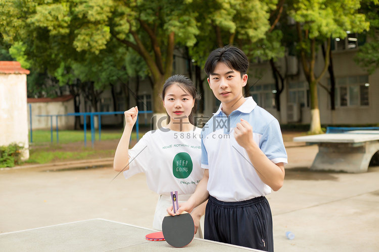 乒乓球青春校园学生学校摄影图配