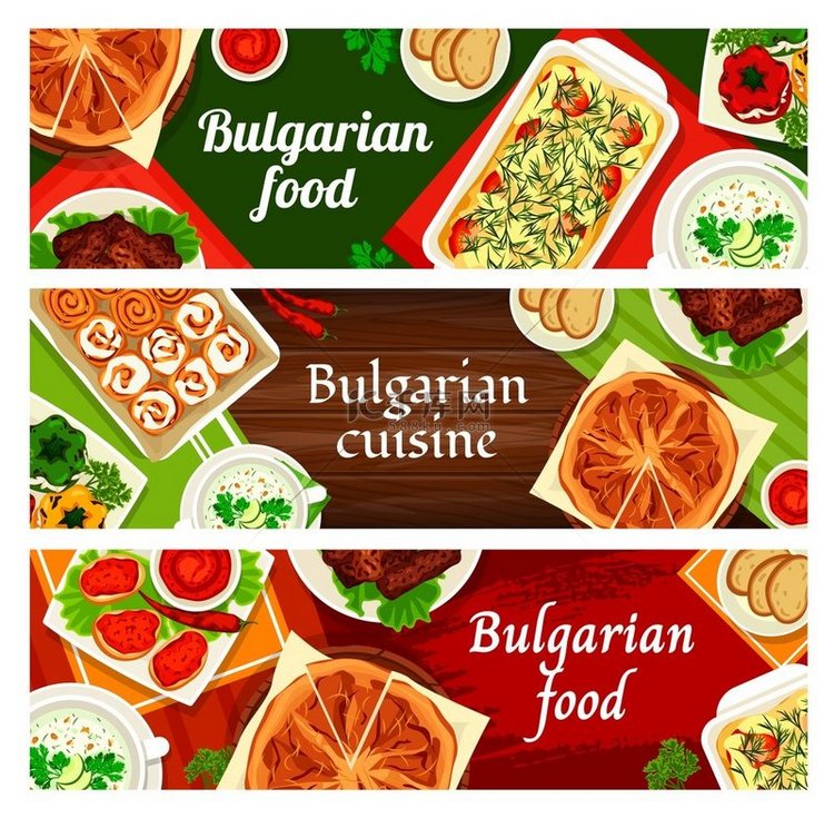 保加利亚美食矢量酸奶黄瓜汤土豆