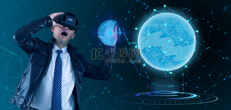 人像体验虚拟VR科技人像摄影图