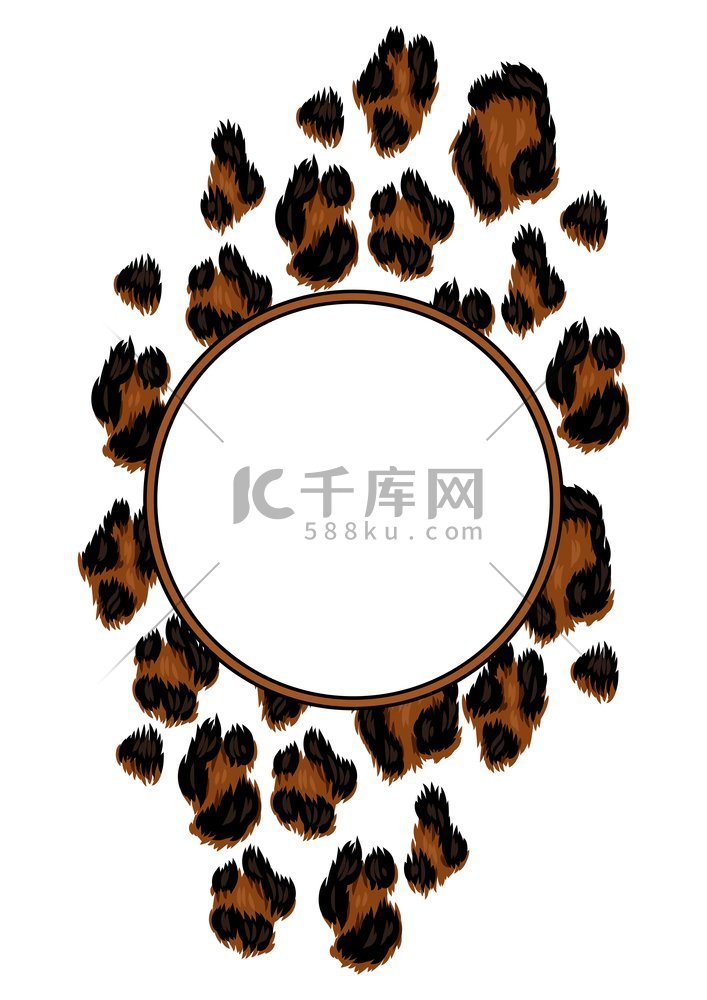 背景为豹纹装饰动物时尚风格化装