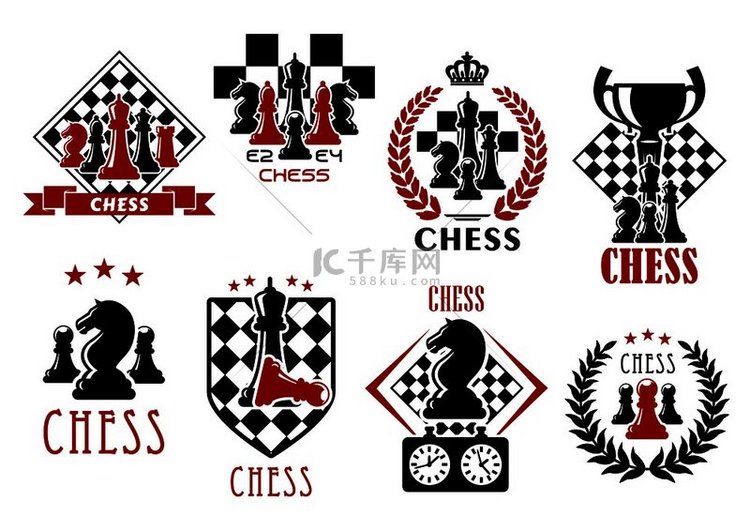 国际象棋棋盘的纹章符号与国王、