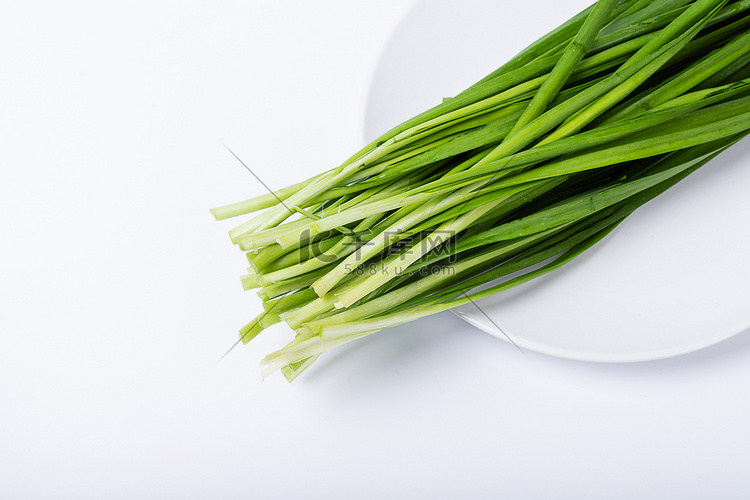 绿色健康韭菜割韭菜叶菜摄影图配