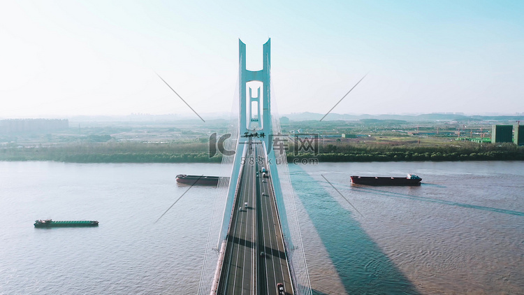 武汉城市建筑军山大桥航拍