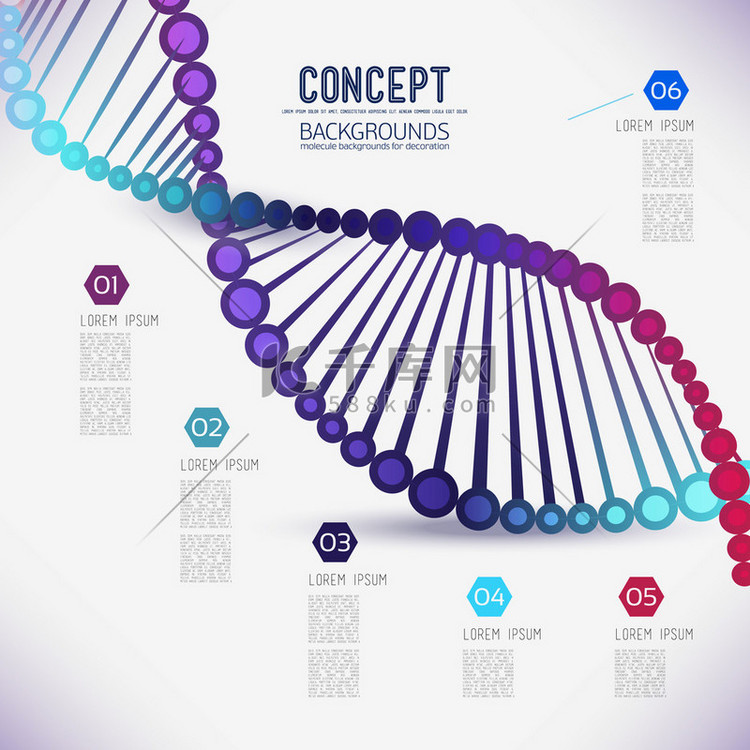 Abstract geometric  DNA, molecules design