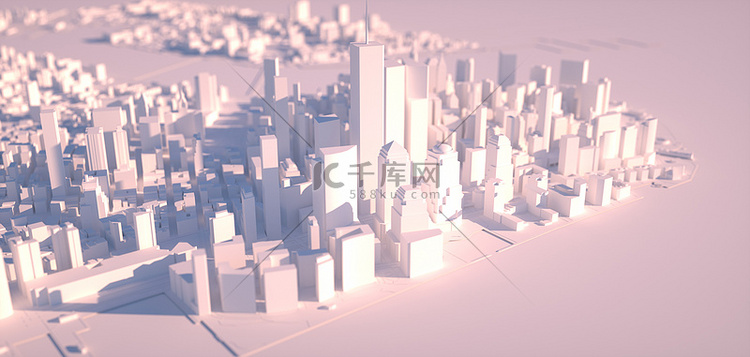 城市建筑白色白模C4D