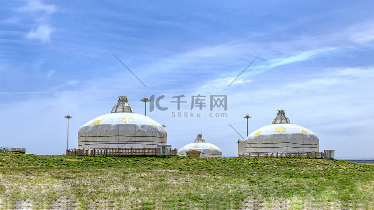蒙古包草原上午蒙古包夏季素材摄