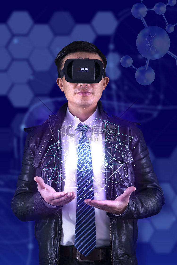 VR眼镜科技人像虚拟医疗科技人