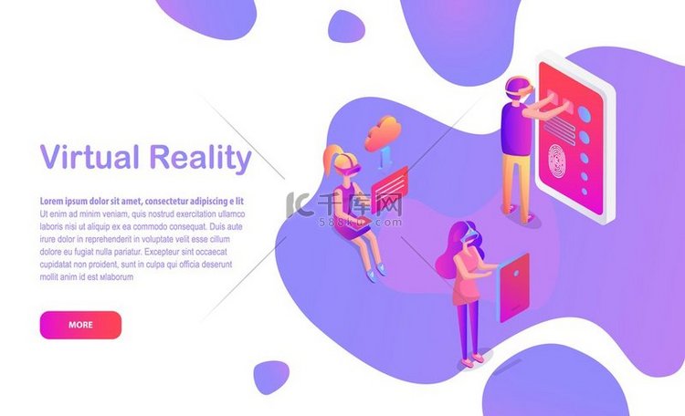 虚拟现实网页与 VR 眼镜矢量