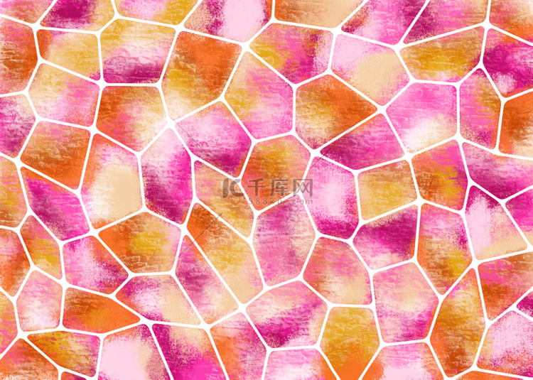 voronoi拼图粉色抽象背景