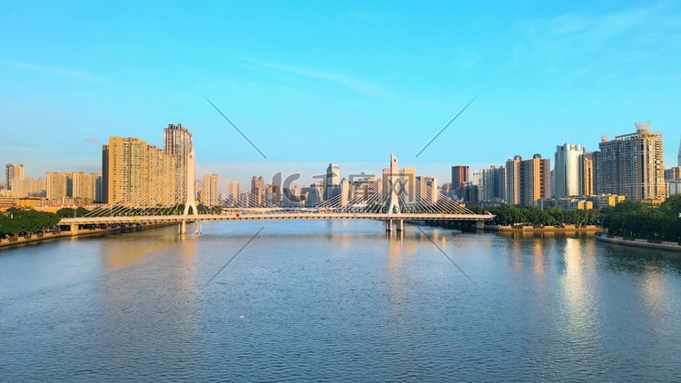 航拍广州珠江海印大桥