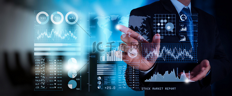 投资者分析股票市场报告和财务仪