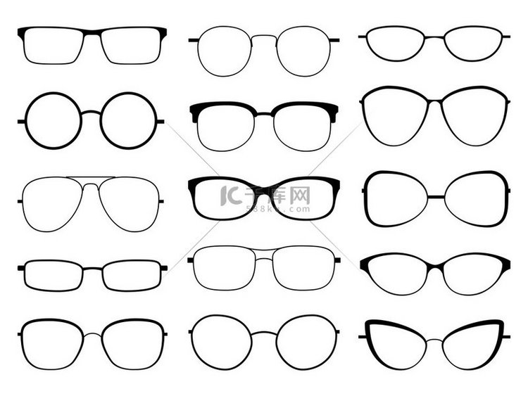 眼镜轮廓时尚的镜框太阳镜不同形