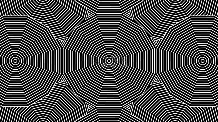 错觉线条纠缠几何黑白抽象背景
