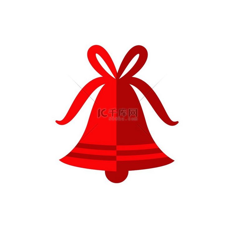 红铃装饰着孤立在白色背景上的蝴