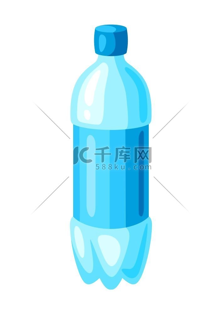 水瓶的插图健康饮食或运动卡通图