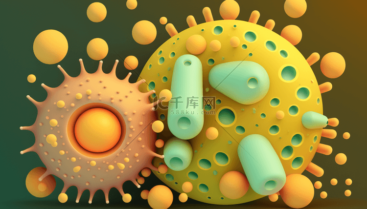 彩色3D立体病毒