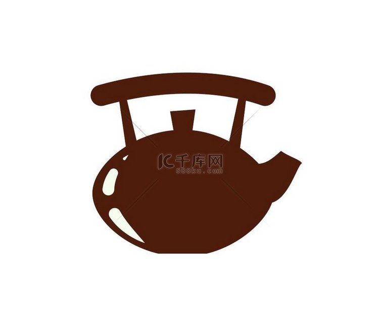 茶壶用于泡茶陶瓷水壶隔离图标矢