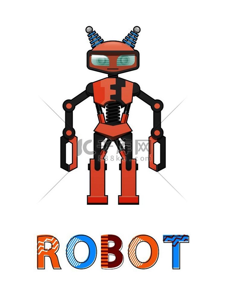 机器人人形逼真海报和标题人类设