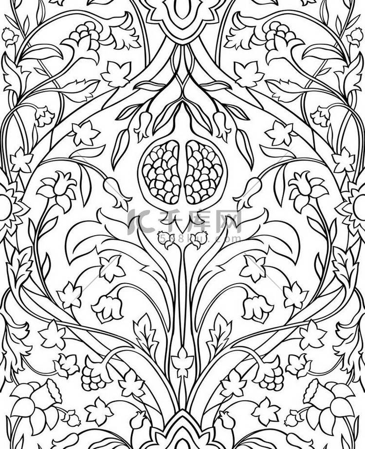 Floral pattern for wallpaper.