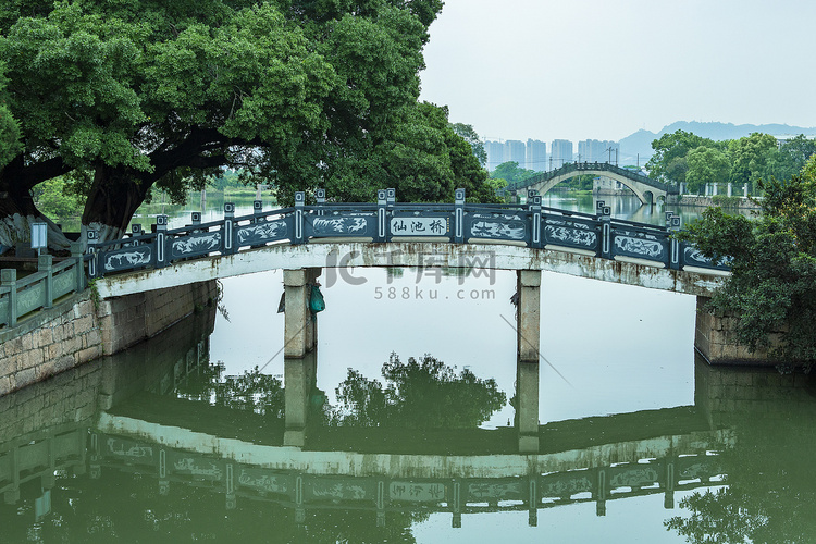 水面倒影下午桥农村无摄影图配图