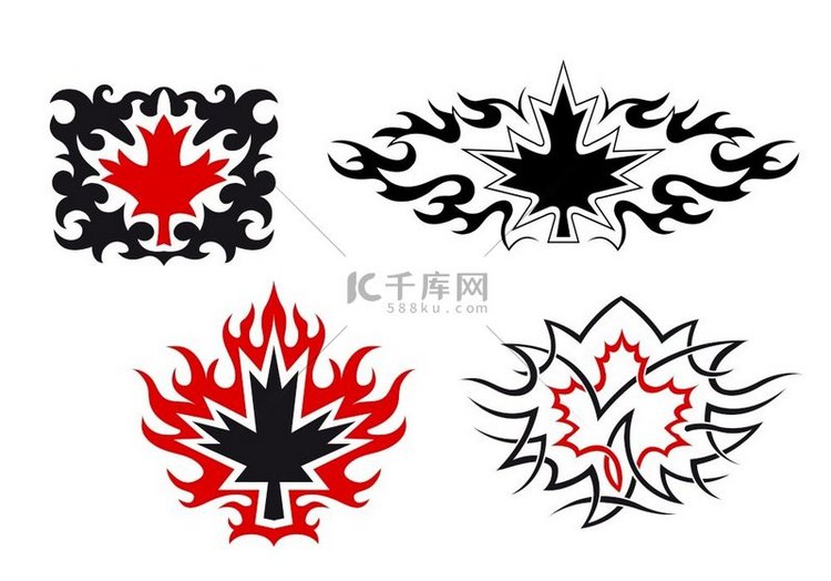 枫叶纹身设计的标志和符号
