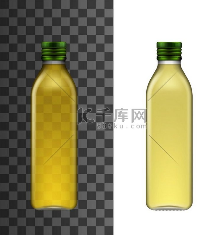 橄榄油瓶孤立的逼真矢量三维模型