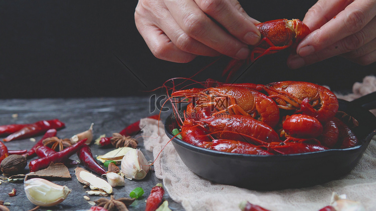 夏季餐饮美食麻辣小龙虾