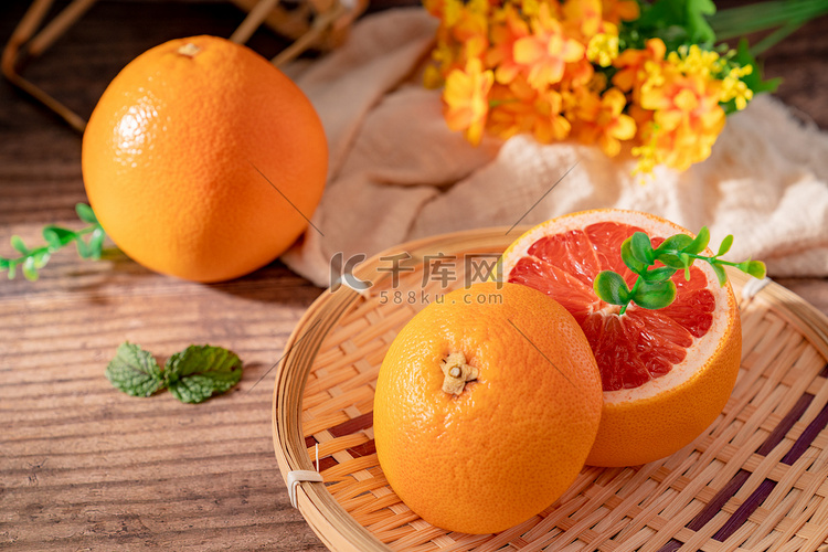 水果西柚摄影图