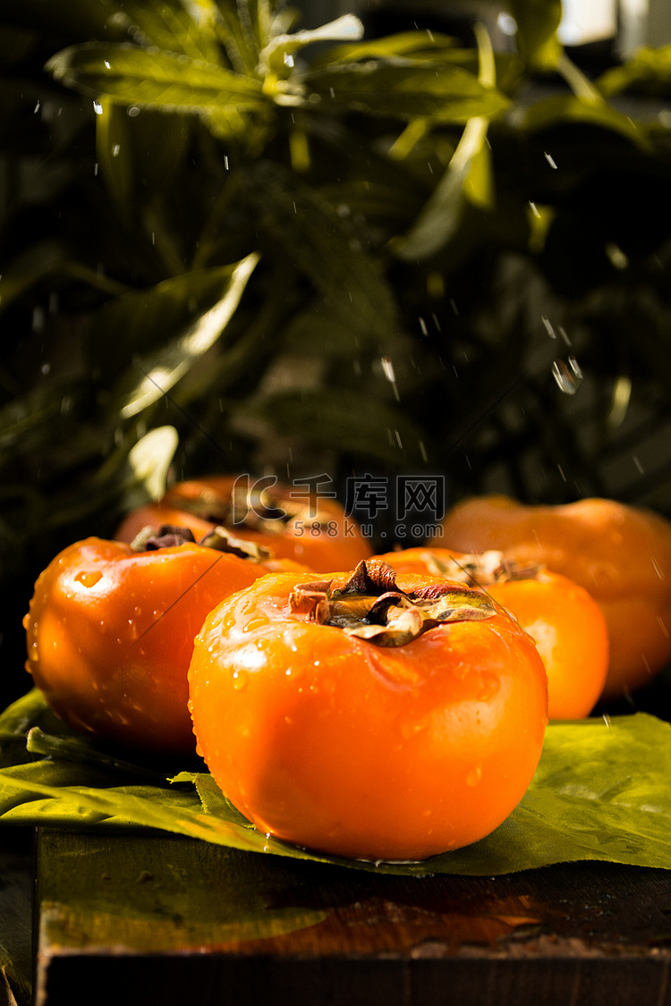 美食柿子摄影图