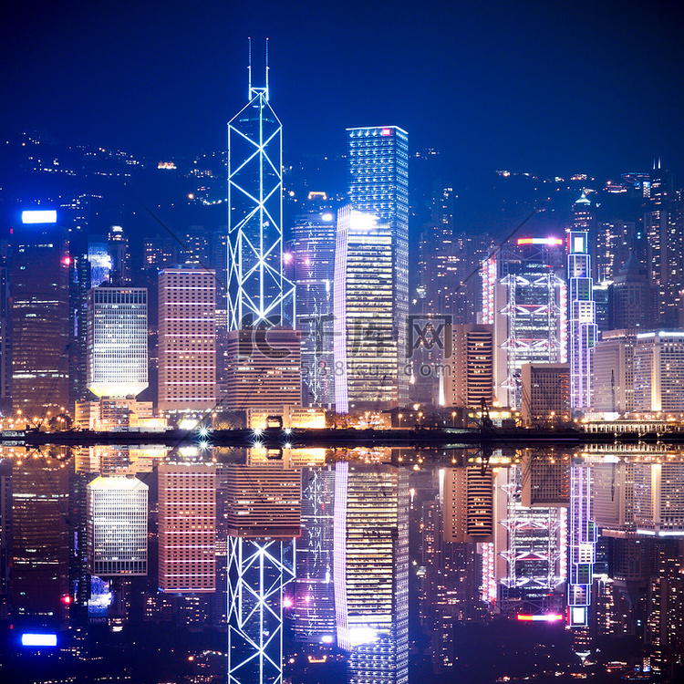 香港的夜空的夜景图片