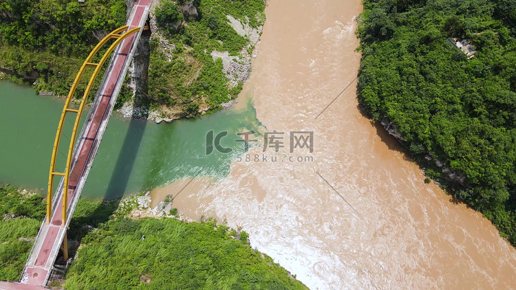 贵州遵义赤水河河流航拍自然风景