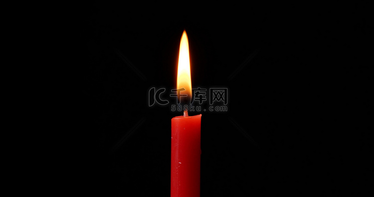红色喜庆蜡烛烛火祭祀烛光燃烧红