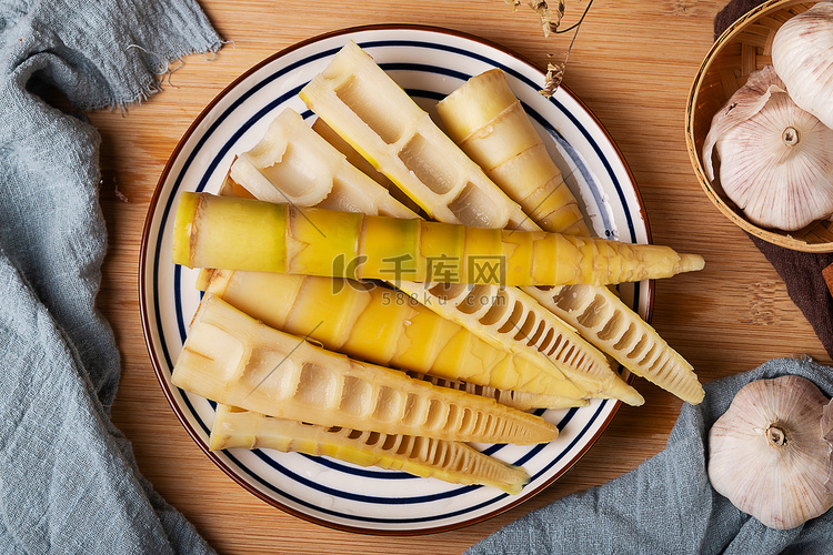 食材营养小竹笋春笋饮食摄影图配