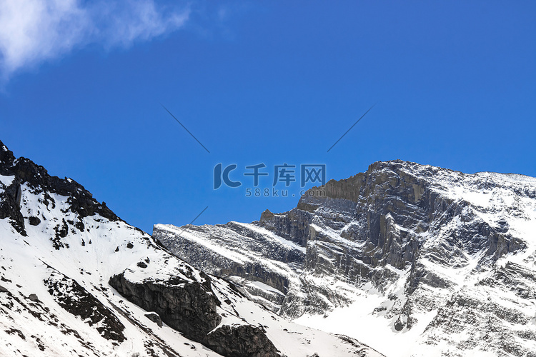 美丽黄龙山四川雪山风景摄影图配