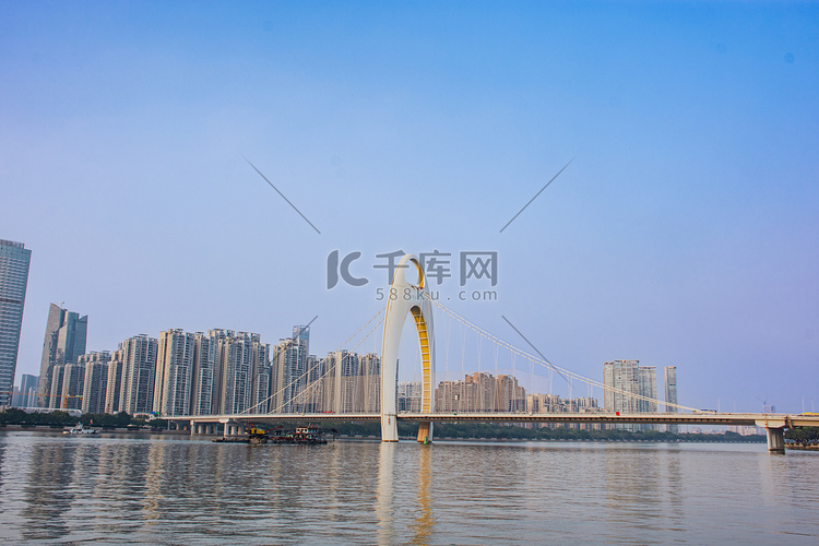 广州珠江猎德大桥桥梁建筑摄影图
