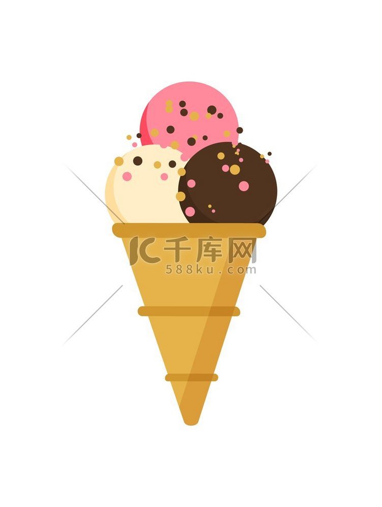 用于夏季新鲜矢量的冰淇淋甜点带
