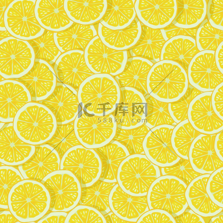 明亮的柠檬片无缝模式
