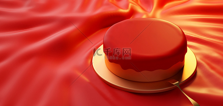 红色立体3d蛋糕
