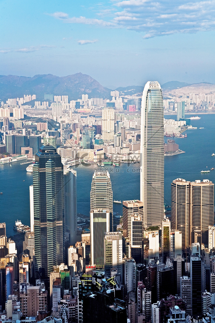 从太平山顶香港的城市视图