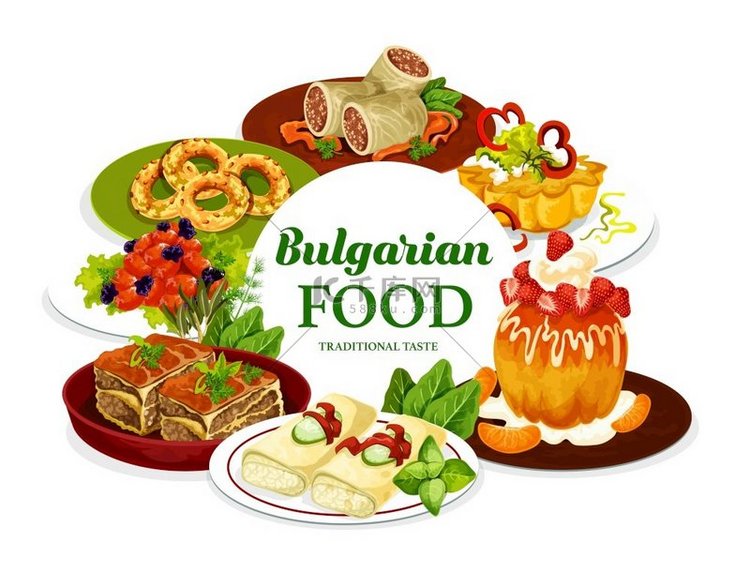 保加利亚美食肉类食品配水果甜点