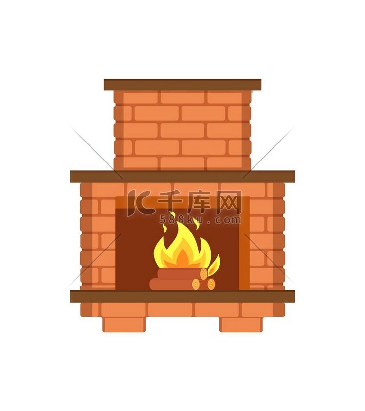 壁炉铺有砖架子用于物品隔离图标
