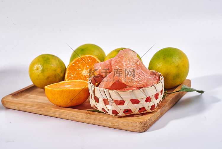 红柚果肉摄影图