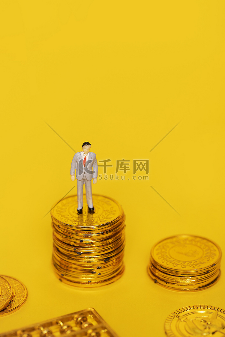 商务金融创意金币静物摄影图配图