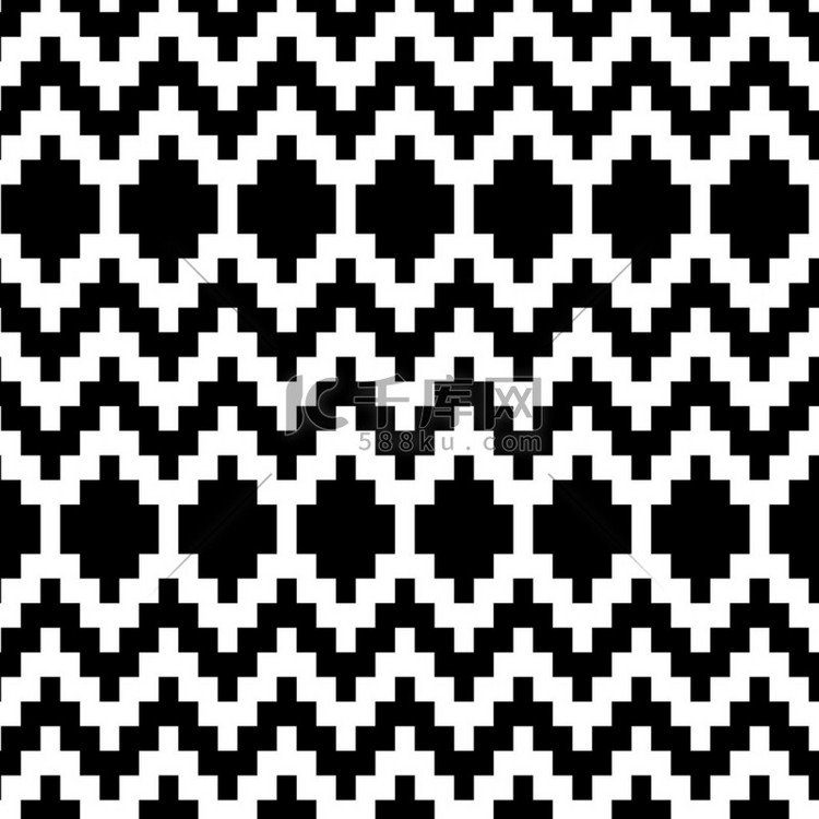 黑色和白色，向量中的族裔几何抽