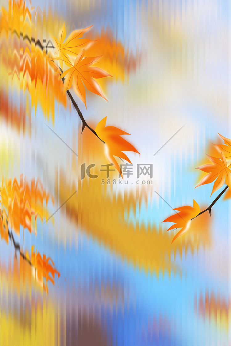 秋季海报枫叶落叶